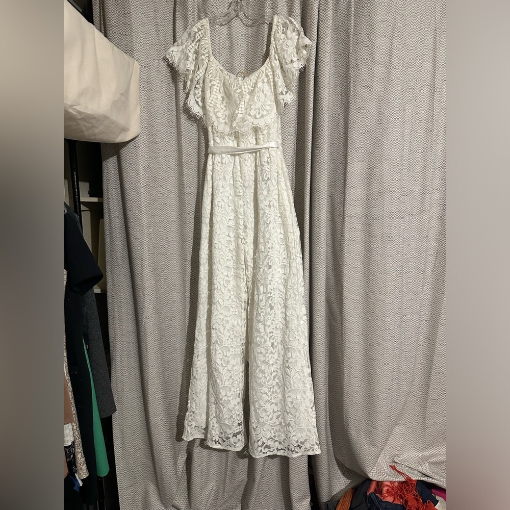 White Lace Romper from Baltic Born